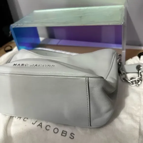 RARE MARC JACOBS New York SoHo Gray Leather Baguette Shoulder Bag MSRP $395 - Picture 6 of 14